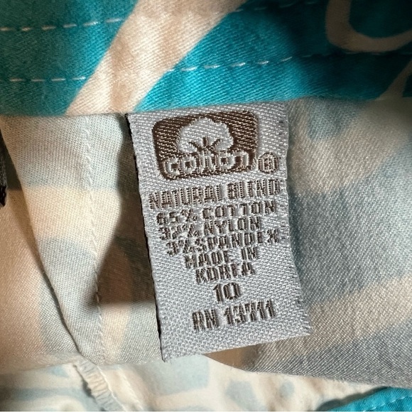 Valerie Steven’s Y2K Blue + White Cartoon Hawaiian Cotton Blend Skort, Size 10 - Picture 10 of 11